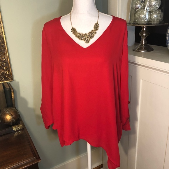 Michael Kors Tops - Michael Kors Red Blouse Shirt Plus Size Top